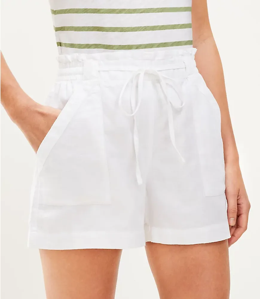 Petite Pull On Linen Cotton Shorts