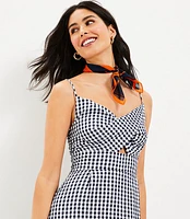 Tall Gingham Twist Cutout Cami Dress