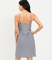 Tall Gingham Twist Cutout Cami Dress