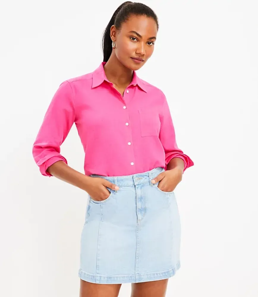 Petite Denim Skirt Light Indigo Wash