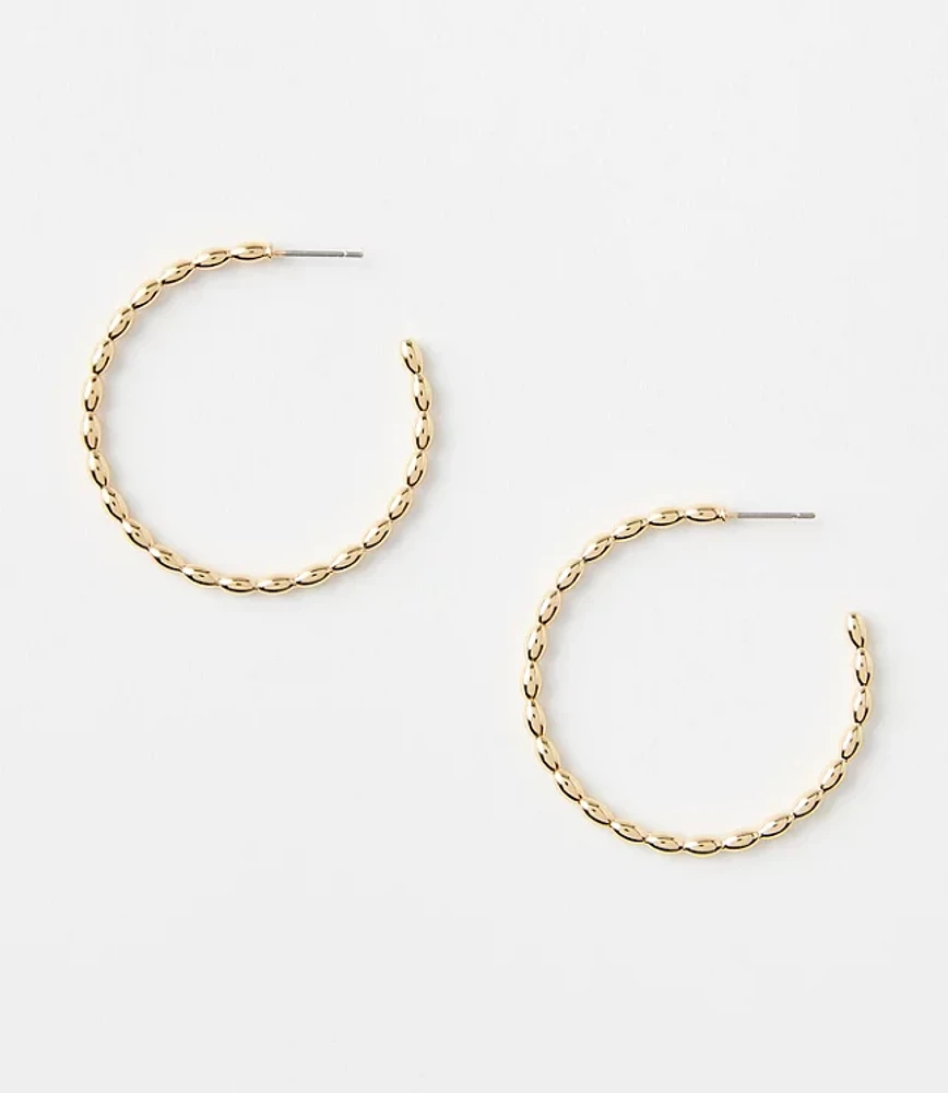 Textured Metallic Hoop Earrings