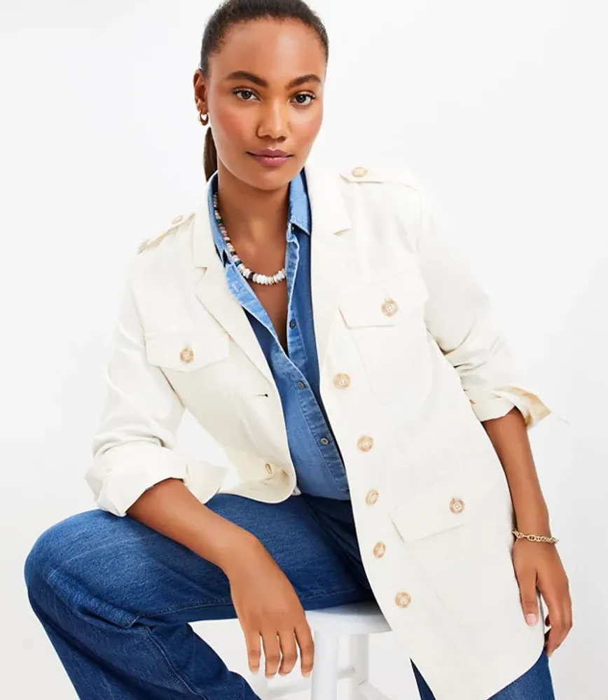 Petite Cinched Shirt Jacket