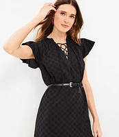 Tall Lace Up Flounce Swing Dress