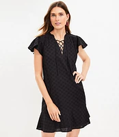 Tall Lace Up Flounce Swing Dress