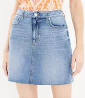 Fresh Cut Denim Shift Skirt Medium Vintage Indigo Wash