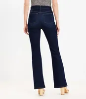 Patch Pocket High Rise Slim Flare Jeans Classic Dark Indigo Wash