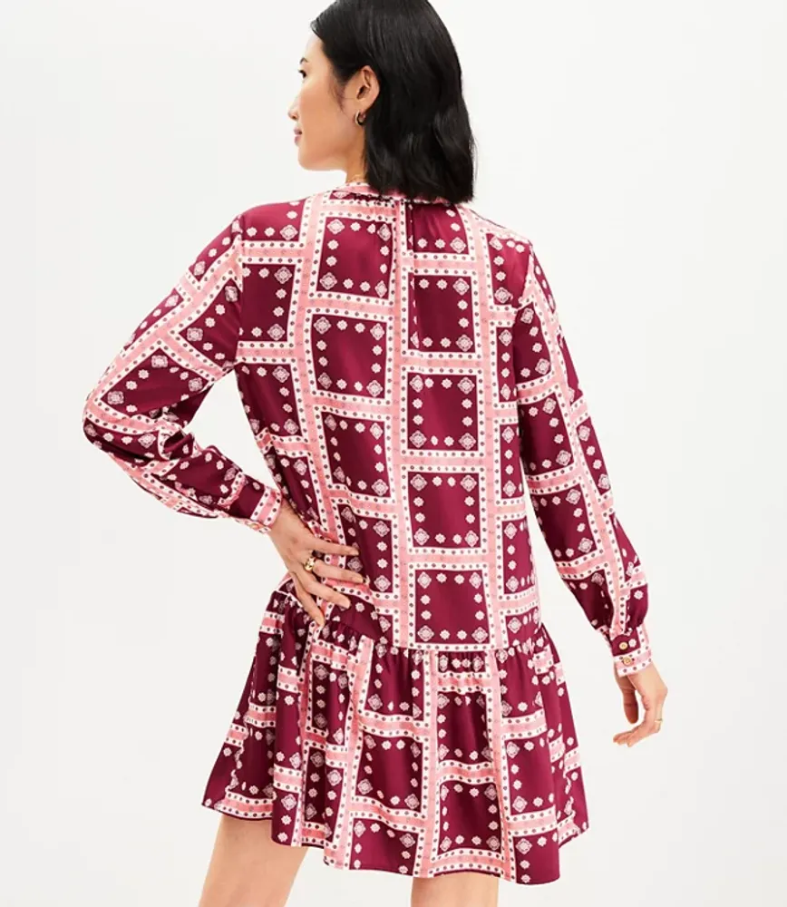 Petite Border Flounce Shirtdress