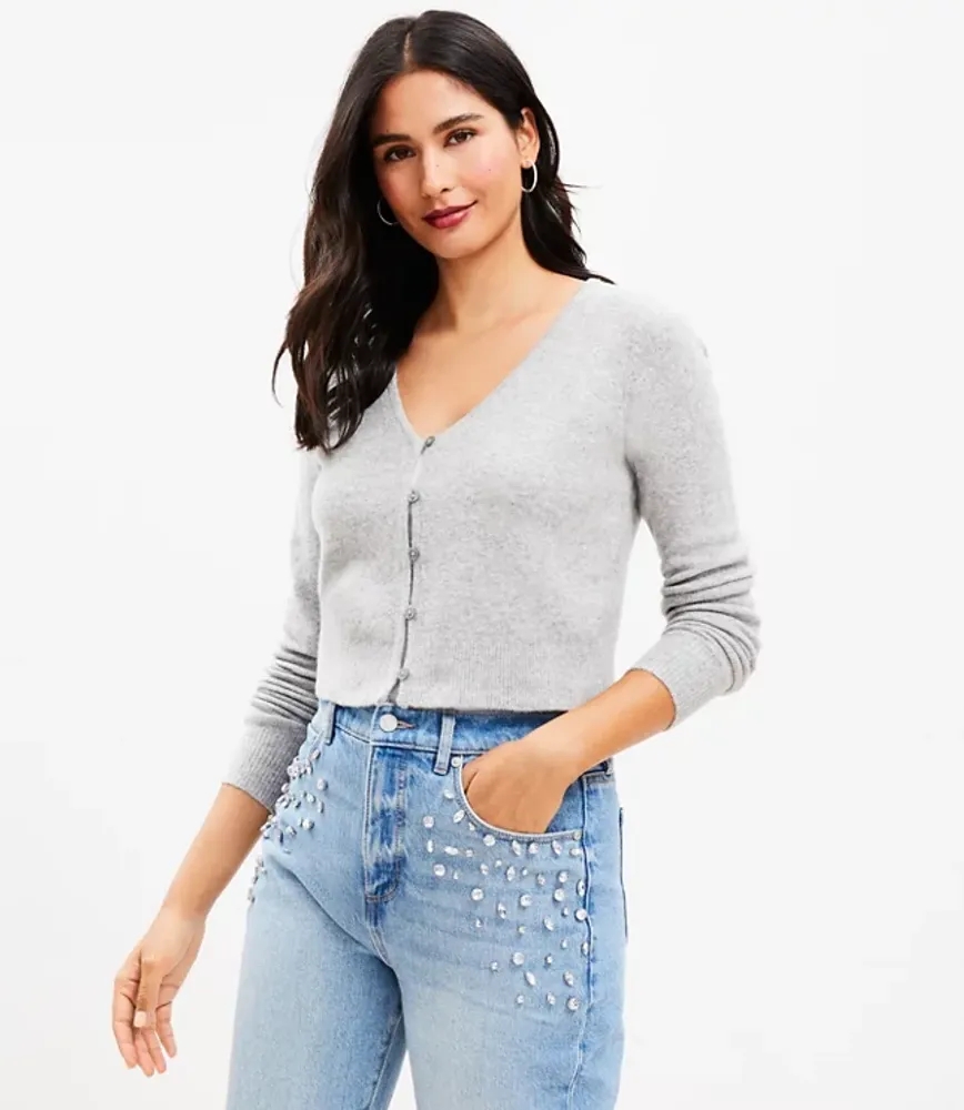 Cropped V-Neck Cardigan