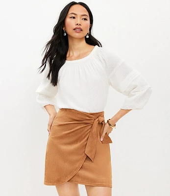 Petite Clip Pleated Balloon Sleeve Top