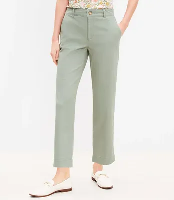 Straight Ankle Pants Twill