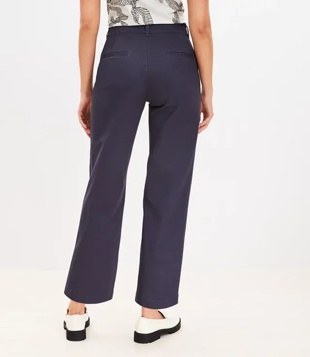 Loft Curvy Split Hem Flare Pants Twill