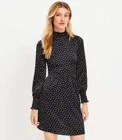Petite Dotted Smocked Flare Dress