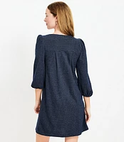 Textured Pleated Mini Pocket Dress