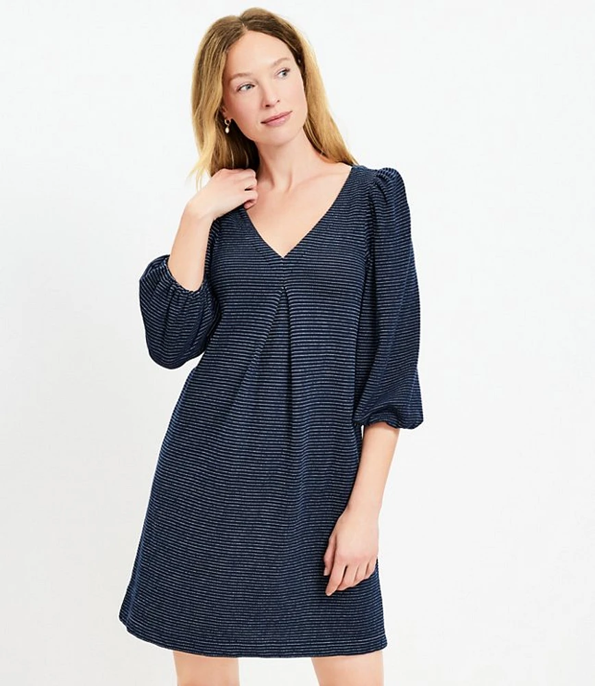 Textured Pleated Mini Pocket Dress