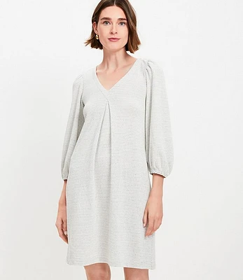 Stripe Textured Pleated Mini Dress