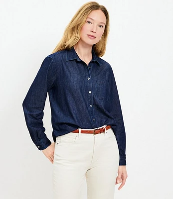 Petite Chambray Everyday Relaxed Pocket Shirt