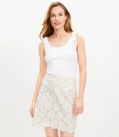 Shimmer Floral Eyelet Mini Skirt