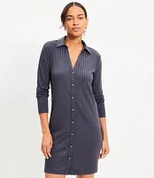 Petite Ribbed Mini Shirtdress