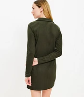 Petite Ribbed Mini Shirtdress