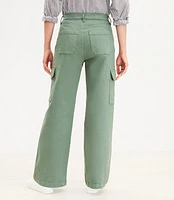 Curvy High Rise Wide Leg Utility Jeans Mountain Rosemary