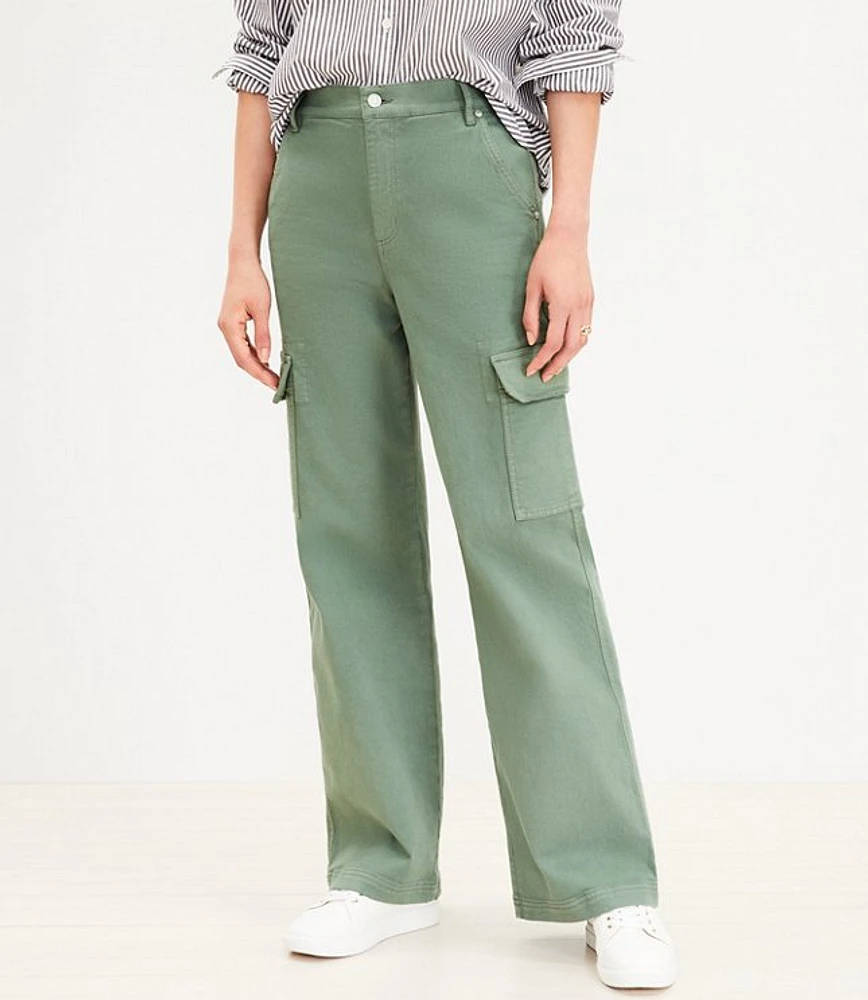 Curvy High Rise Wide Leg Utility Jeans Mountain Rosemary