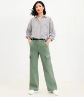 Petite High Rise Wide Leg Utility Jeans Mountain Rosemary