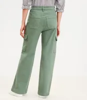 Petite High Rise Wide Leg Utility Jeans Mountain Rosemary