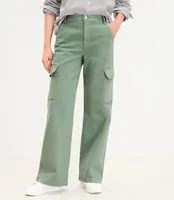 Petite High Rise Wide Leg Utility Jeans Mountain Rosemary