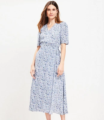 Petite Jungle Jacquard Wrap Midi Dress