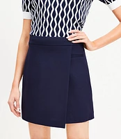 Tall Ponte Wrap Mini Skirt