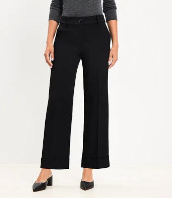 Petite Curvy Straight Cropped Cuff Pant Twill