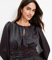 Floral Gathered Peplum Blouse