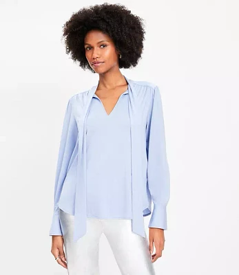 Petite Jersey Bow Blouse