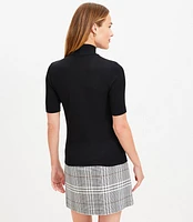 Petite Perfect Ribbed Mock Neck Top