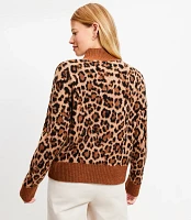 Leopard Print Modern Mock Neck Sweater