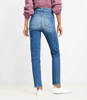 Pintucked High Rise Slim Jeans Refined Dark Indigo Wash