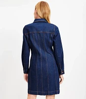 Denim Mini Pocket Dress Dark Rinse