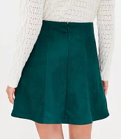 Petite Faux Suede Seamed Mini Skirt