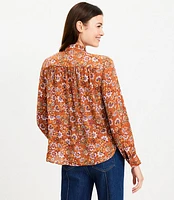 Petite Floral Bow Blouse