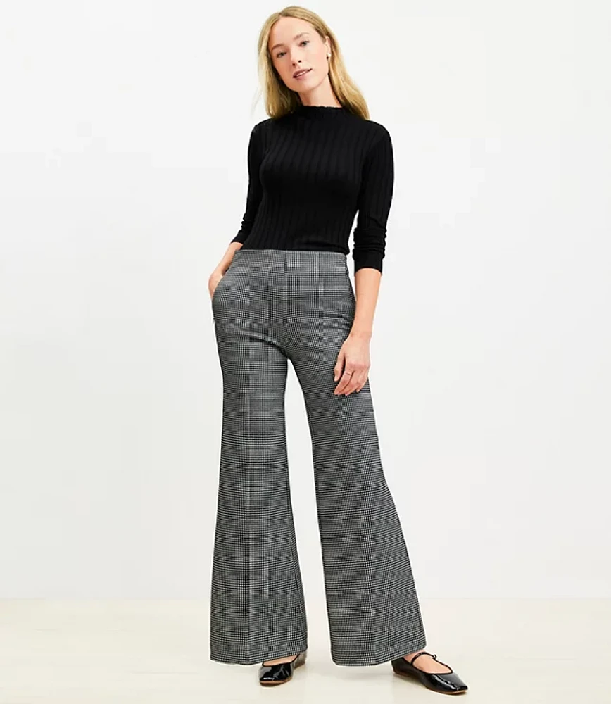 Ponte Wide Leg Pants Houndstooth