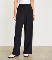 Petite LOFT Versa Seasonless Stretch Double Pleat Wide Leg Pant