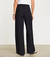 Petite LOFT Versa Seasonless Stretch Double Pleat Wide Leg Pant