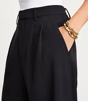 Petite LOFT Versa Seasonless Stretch Double Pleat Wide Leg Pant