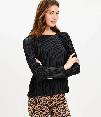 Petite Pleated Jersey Blouse