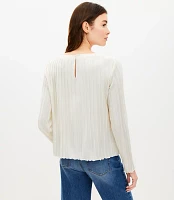 Petite Pleated Jersey Blouse