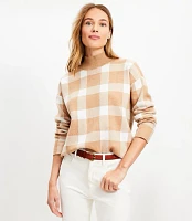 Plaid Mock Neck Tunic Sweater