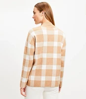 Plaid Mock Neck Tunic Sweater