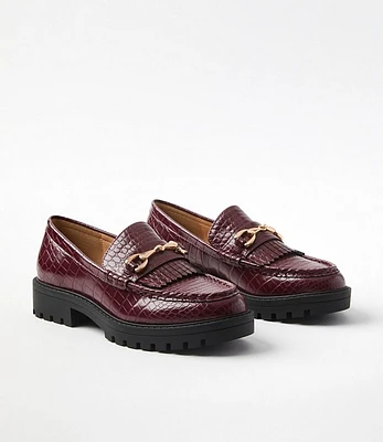 Embossed Lug Loafers