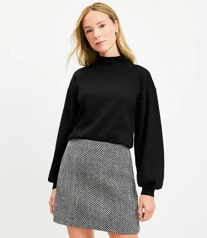 Petite Brushed Mock Neck Sweatshirt