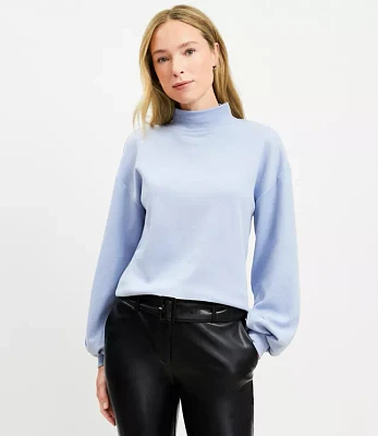 Petite Brushed Mock Neck Sweatshirt